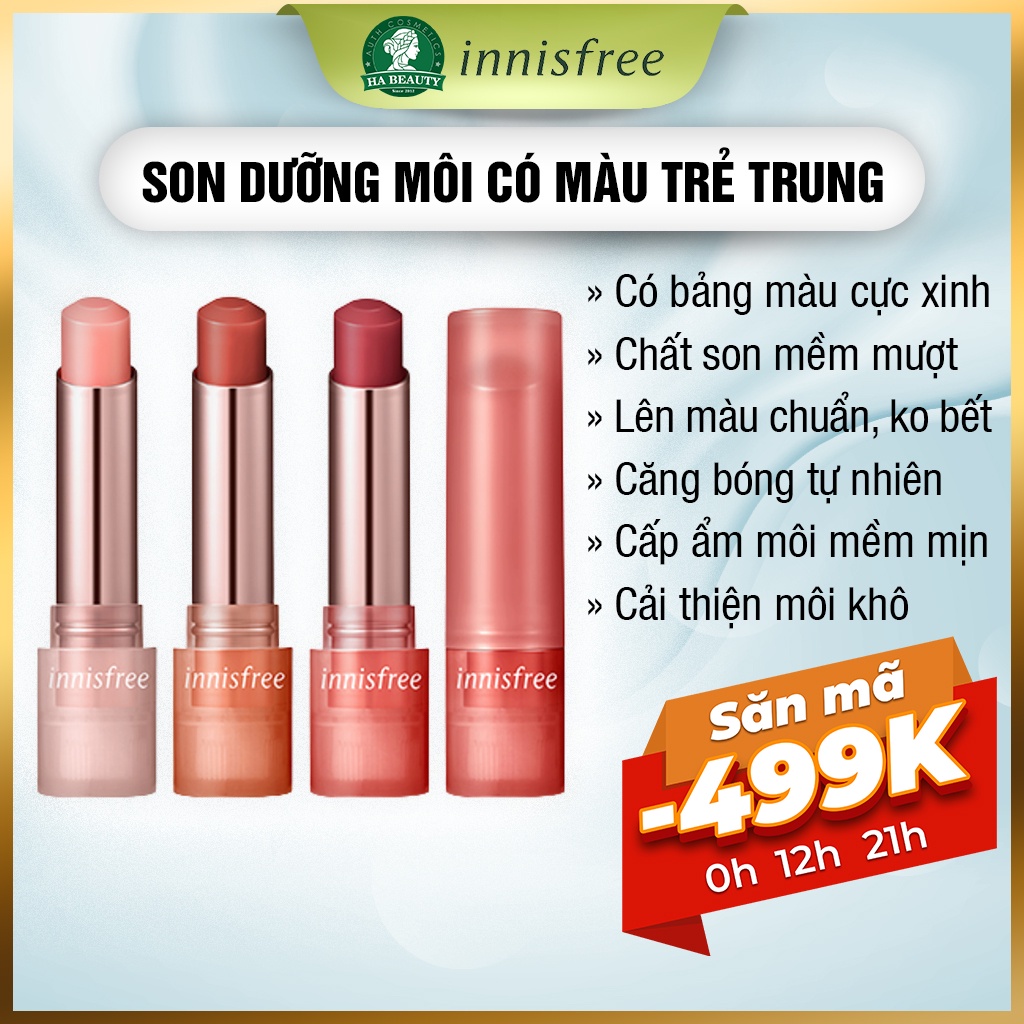 Son dưỡng môi có màu làm mềm môi innisfree Dewy Tint Lip Balm 3.2g