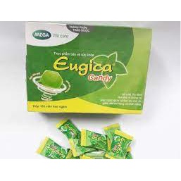 KẸO NGẬM EUGICA CANDY HỘP 100 VIÊN và TÚI 300 VIÊN  - LÀM DỊU CƠN HO, GIẢM ĐAU RÁT HỌNG VÀ KHẢN TIẾNG
