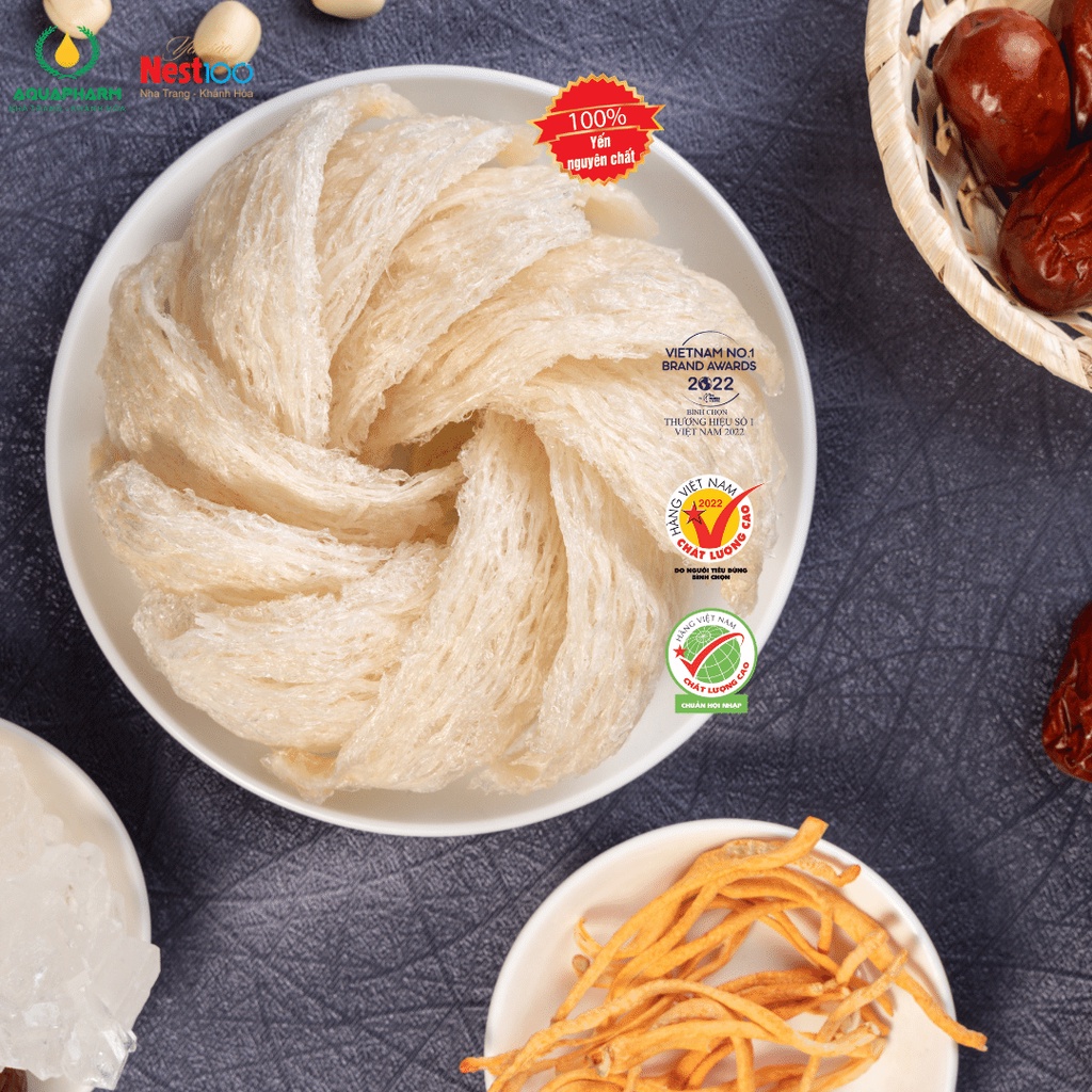 Tổ yến sào rút lông thượng hạng Nest100_Hộp 50g/100g_100% yến thật nguyên chất Khánh Hòa_Aquapharm