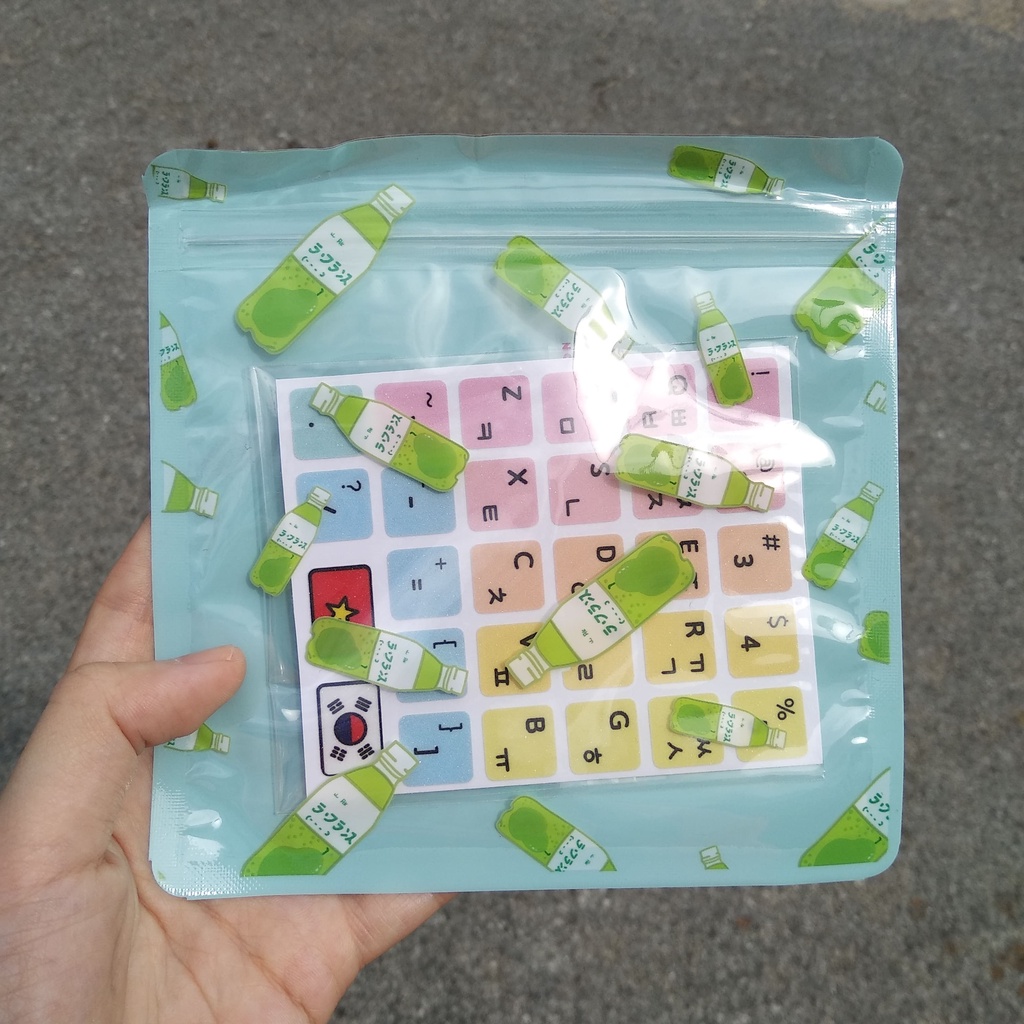 01 Túi zip cute đựng đồ kích thước 11x10cm và 13.5x13.5cm