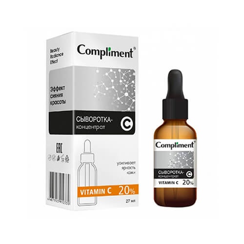 Serum Compliment 2% BHA Salicylic Acid Hyaluronic Acid B5 5% Vitamin C 20% Làm Sạch Da, Giảm Mụn Trắng Da Căng Bóng 27ml