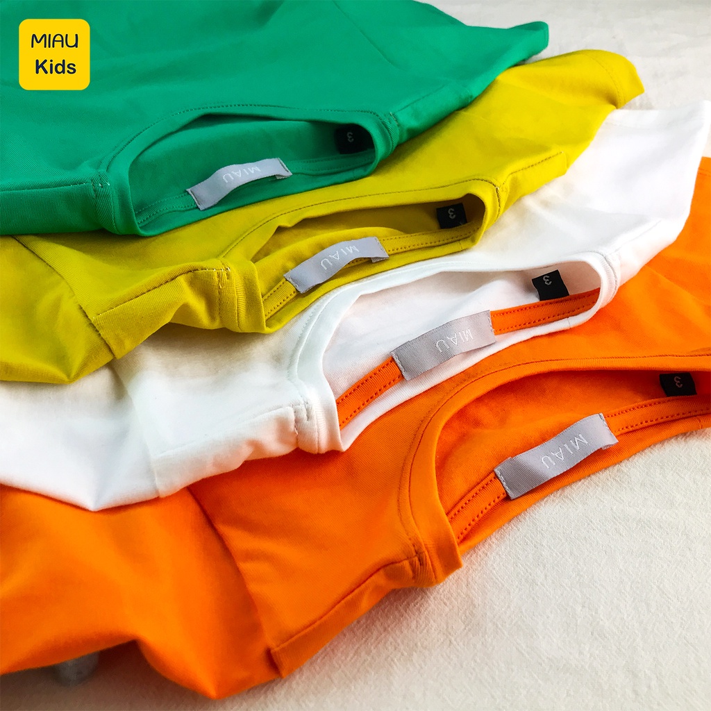 Áo Thun Trơn nhiều màu Cho Bé, Chất Thun Cotton Co Giãn Mềm Mịn Thoáng Mát Cho Bé mặc nhà đi học đi chơi - MiauKids