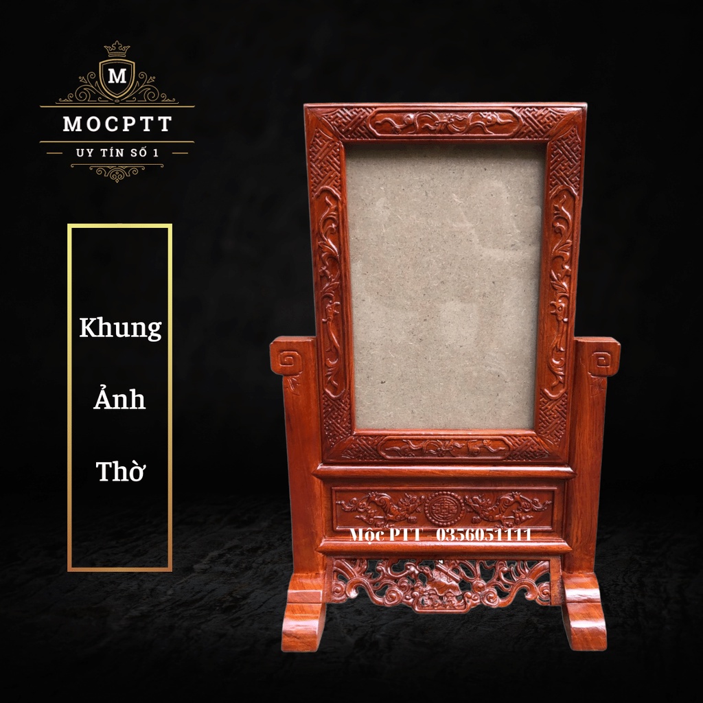 Khung ảnh thờ gỗ Hương kích thước ảnh 20 x 30 25 x 35 Cm