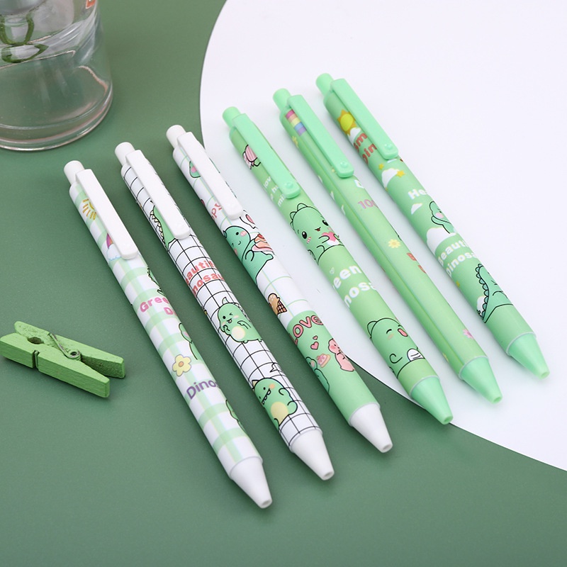 Bút bi ngòi 0.5mm họa tiết khủng long đáng yêu