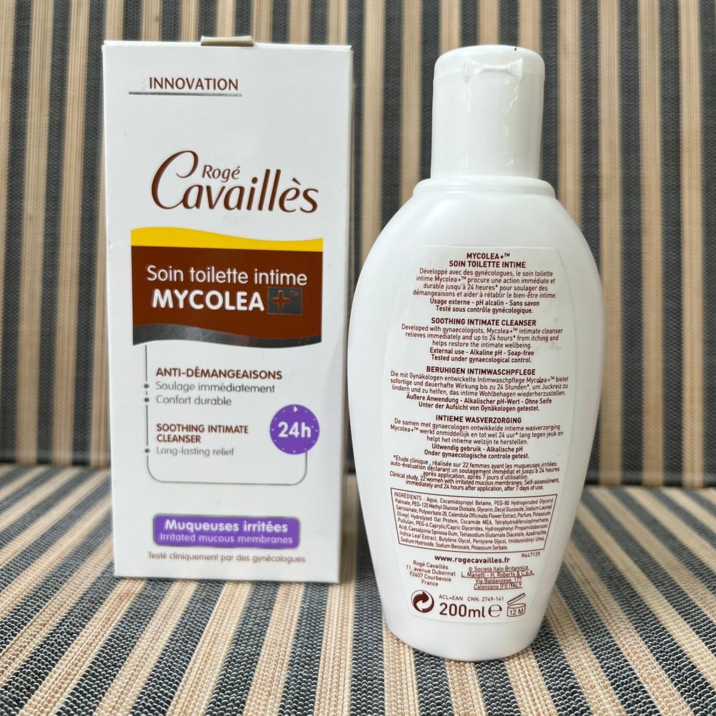 [ dành riêng cho cô bé bị kích ứng, ngứa, nấm] Dung dịch vệ sinh phụ nữ Rogé Cavaillès Mycolea Intimate Cleanser -200ml