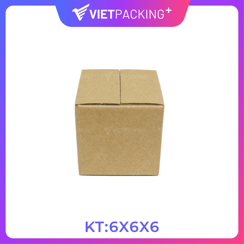 Combo 10 hộp Carton, hộp gói hàng mini, Carton, Vietpacking, Giá rẻ, Chất lượng, 6x6x6cm