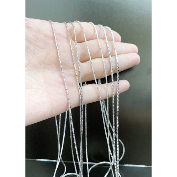 Dây chuyền sợi mì kim cương khắc máy - KCKM001 - Bạc cao cấp Ý 925 xi bạch kim