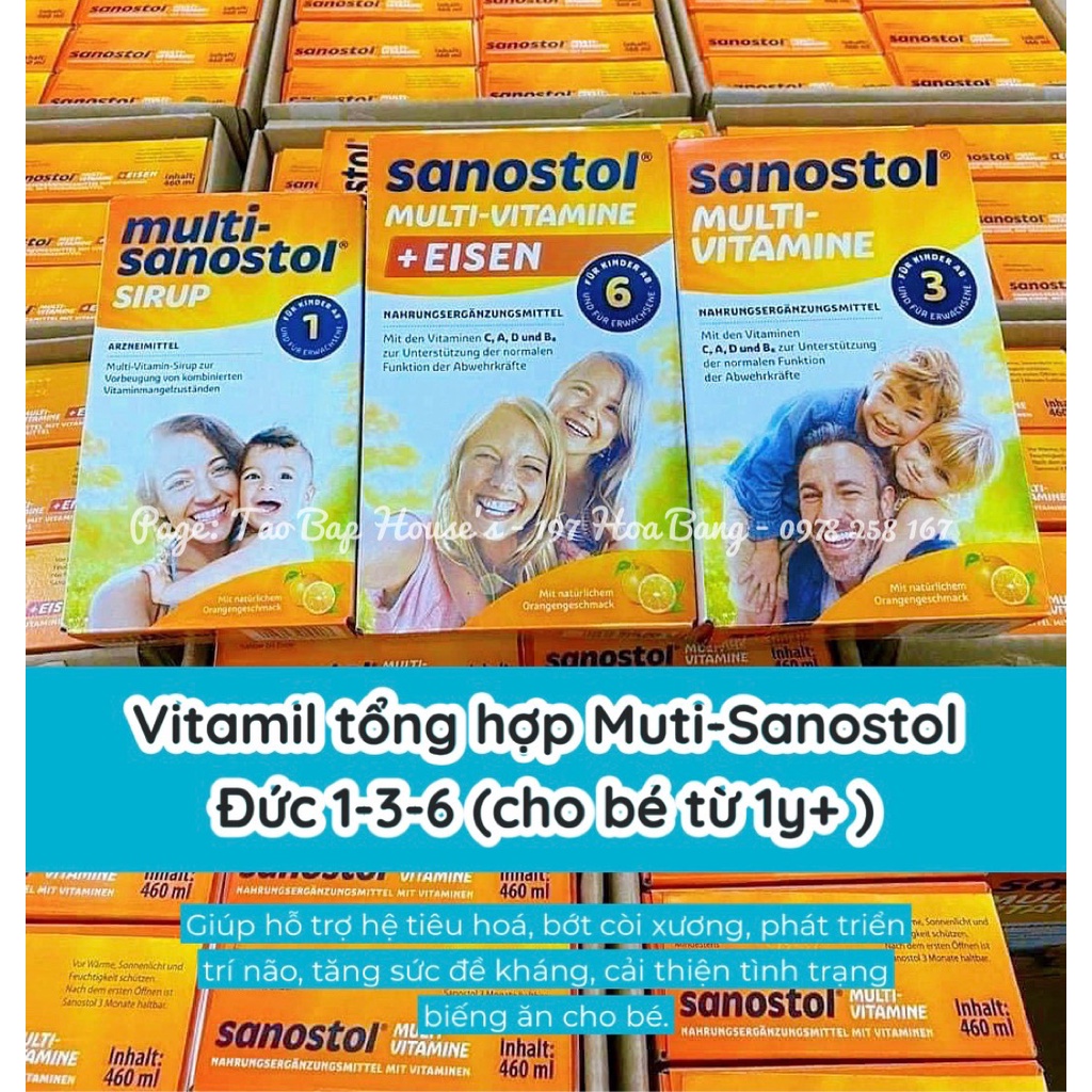 Siro bổ sung vitamin tổng hợp Multi-Sanostol Đức 300gr | TÁO BẮP'S HOUSE
