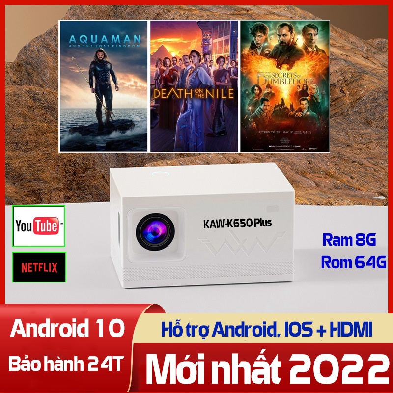 Máy Trình chiếu mini, Máy chiếu Mini KAW-K650 Plus FULL HD đa chức năng Siêu Nét - Hàng nhập khẩu NGUYÊN CHIẾC