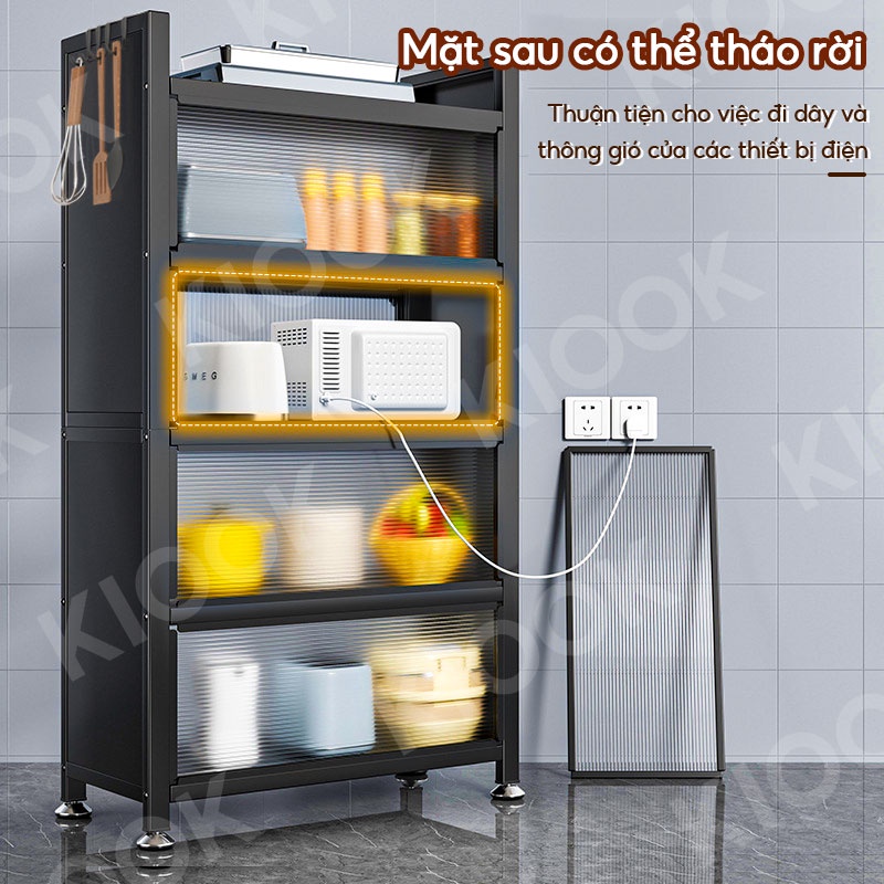 KIOOK Kệ Nhà Bếp Kệ Để Đồ 4/5 Tầng 70cm Có Bánh Xe Chống Bụi Dung tích lớn