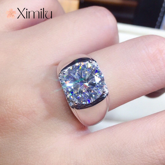 Nhẫn Hở 5 Carat Hearts Tám Mũi Tên PT950 Moissanite Sang Trọng
