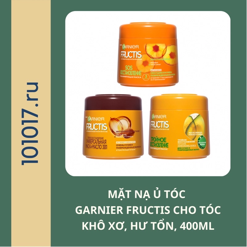 Mặt nạ ủ dưỡng ẩm, phục hồi tóc khô xơ, hư tổn Garnier Fructis dưỡng tóc thơm mềm mượt