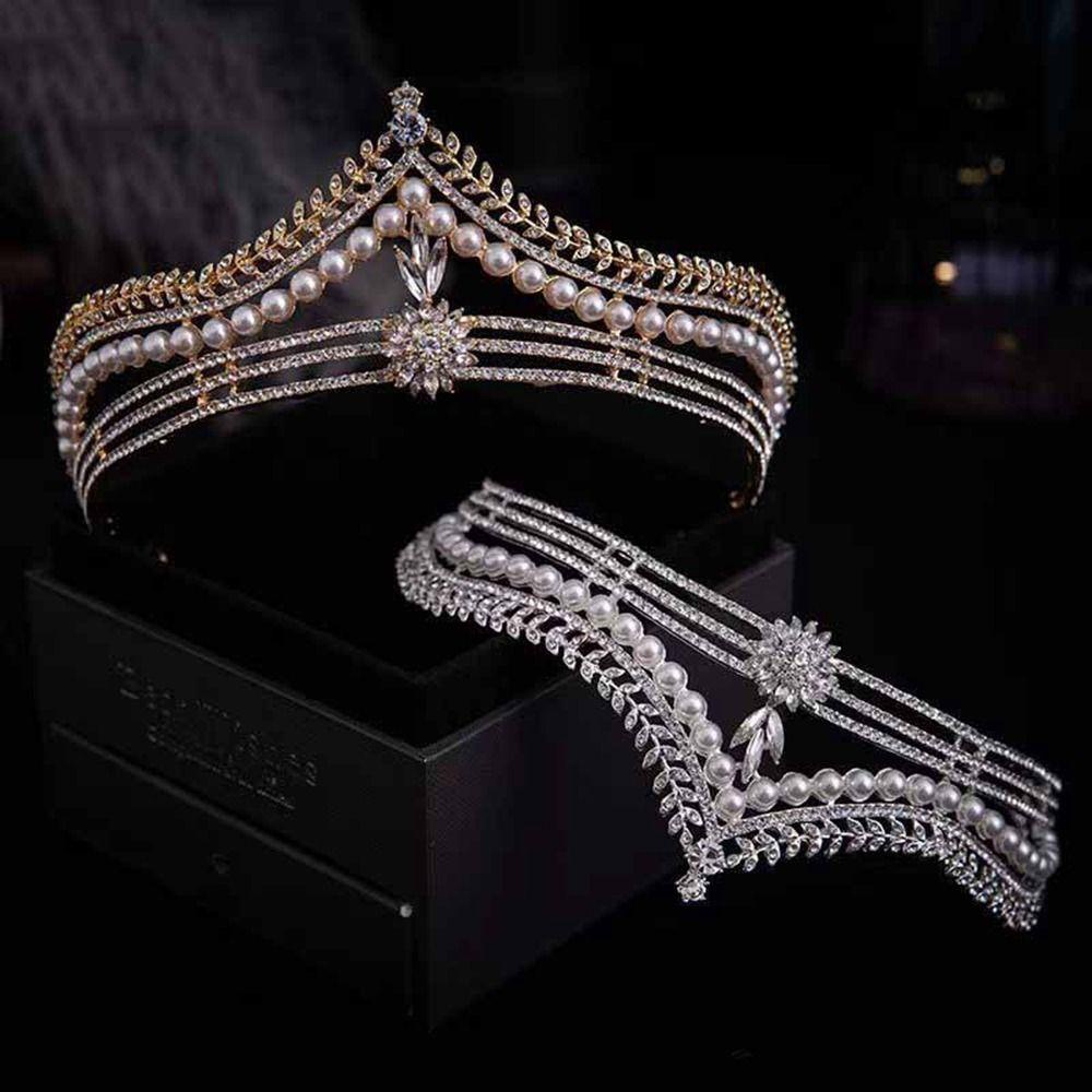 Vương Miện Công Chúa Phong Cách Retro Thời Trang Cho Cô Dâu|Băng Đô Cài Tóc Hình Vương Miện Phong Cách Hàn Quốc Cho Cô Dâu