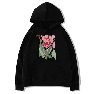 Áo cặp đôi IHKKE tay dài dáng rộng in hình hoa tulip thời trang Hàn Quốc