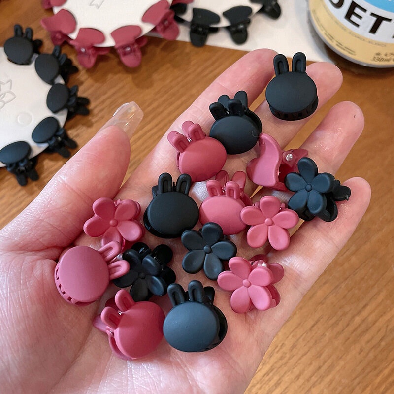 Set 10 Kẹp Tóc Càng Cua Màu Đen Nhám Phong Cách Hàn Quốc Cho Nữ