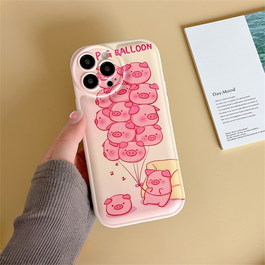 Ốp Điện Thoại Mềm Hình Heo Dễ Thương Cho Iphone6 6splus 7 7plus 8 8plus XR x xs 12 11 pro max plus 13 promax-5013