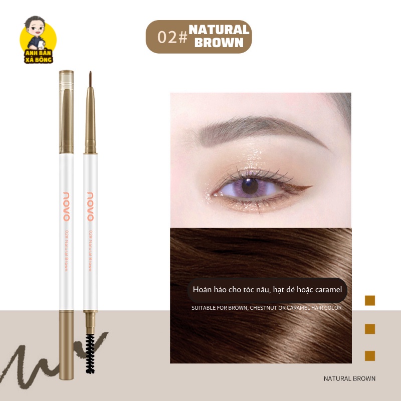 Bút Chì Kẻ Mày Hai Đầu NOVO  Long-lasting Makeup Fine-core Eyebrow Pencil 5447
