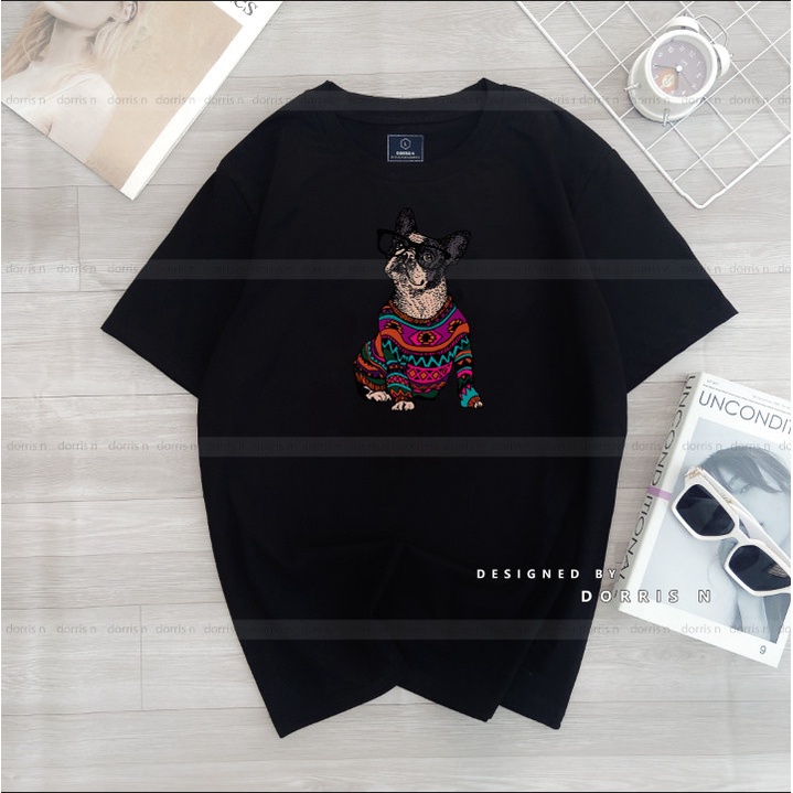 Áo phông thiết kế PUG LEN co giãn 4 chiều form basic trẻ trung chất cotton 100%