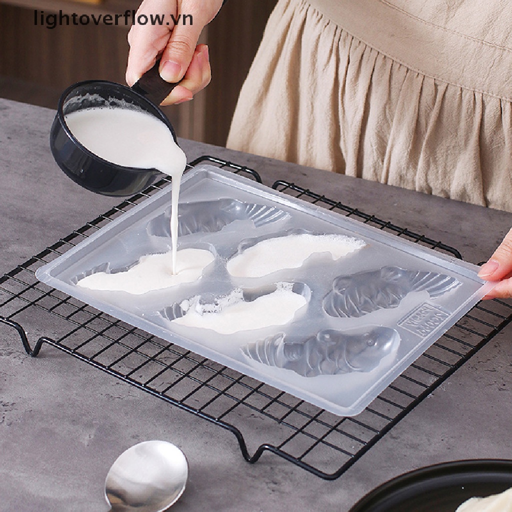 1 Khuôn Làm Bánh / Xà Phòng 6 Lỗ Bằng Silicon Hình Cá Chép 3D DIY