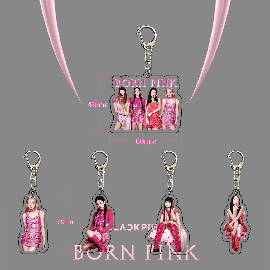 Blackpink Album BORN PINK Keychain ROSE JISOO Acrylic Pendant