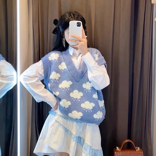 Gile len nữ hàn quốc họa tiết ulzzang dễ thương, áo len thời trang thu đông hàng quảng châu CC