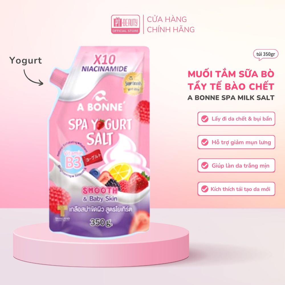 Muối tắm sữa bò, muối bò tẩy tế bào chết A Bonne Spa Milk Salt Thái Lan 350gr
