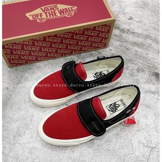 Giày van.s fear of god slipon red black lai au