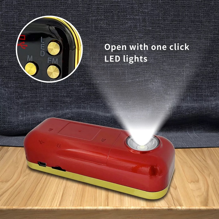 Máy nghe nhạc mini Cr865 A-100 CR-25A mini đa năng nghe pháp kinh phật đài FM - Loại 1 pin - thẻ nhớ - đèn pin -3W