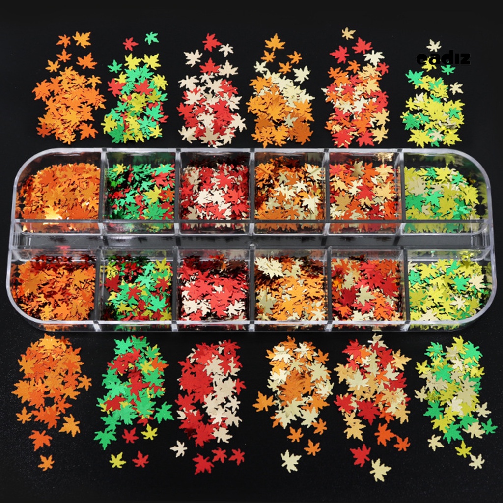 1 Hộp Kim Tuyến 6 / 12 Ngăn Siêu Mỏng Lấp Lánh Trang Trí Móng Tay Nghệ Thuật