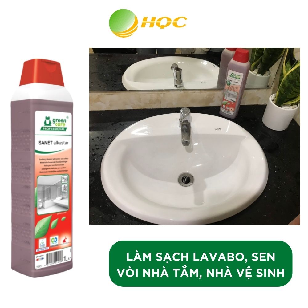 Tẩy Nhà Vệ Sinh SANET alkastar Nhập Khẩu Đức Greencare Tẩy Sạch Các Vết Bẩn, Cặn Canxi Ố Vàng 1L
