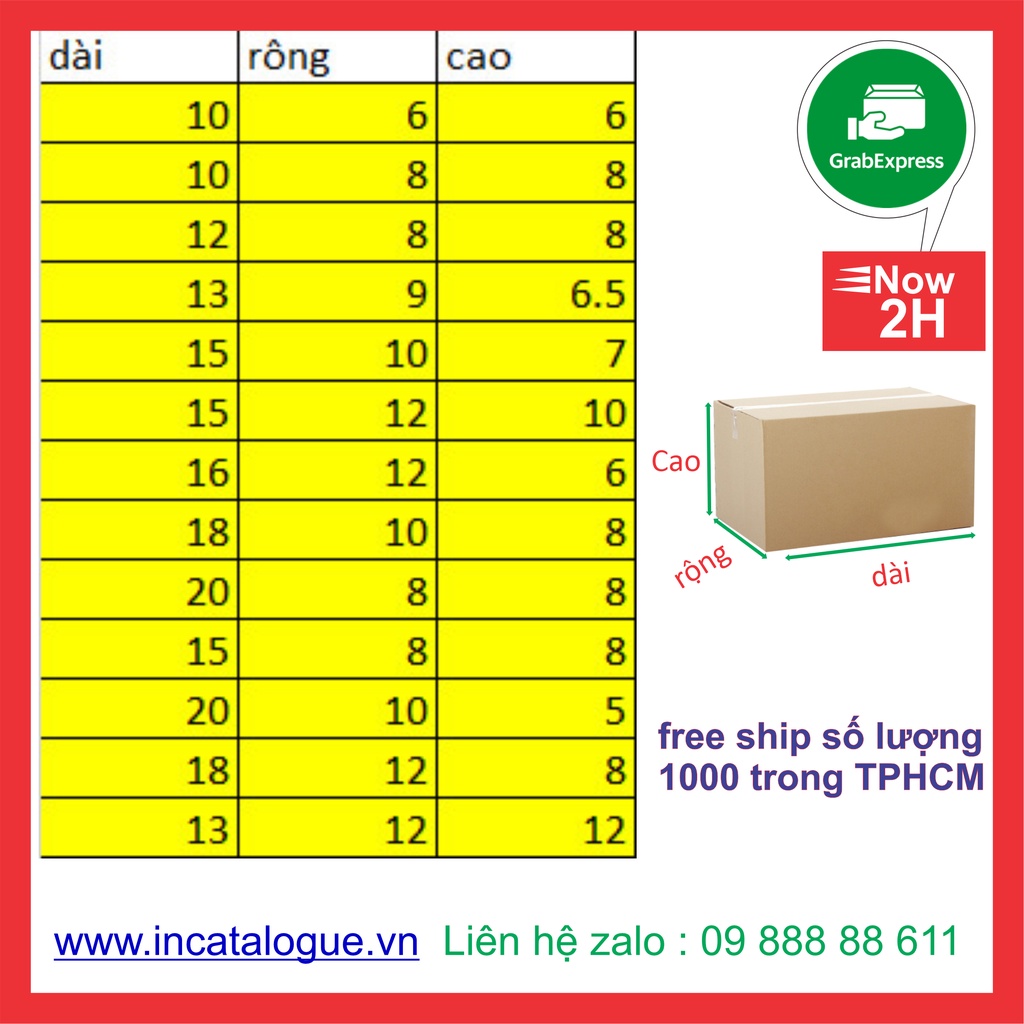 Hộp carton 10x6x6 cm đóng hàng 100 hộp
