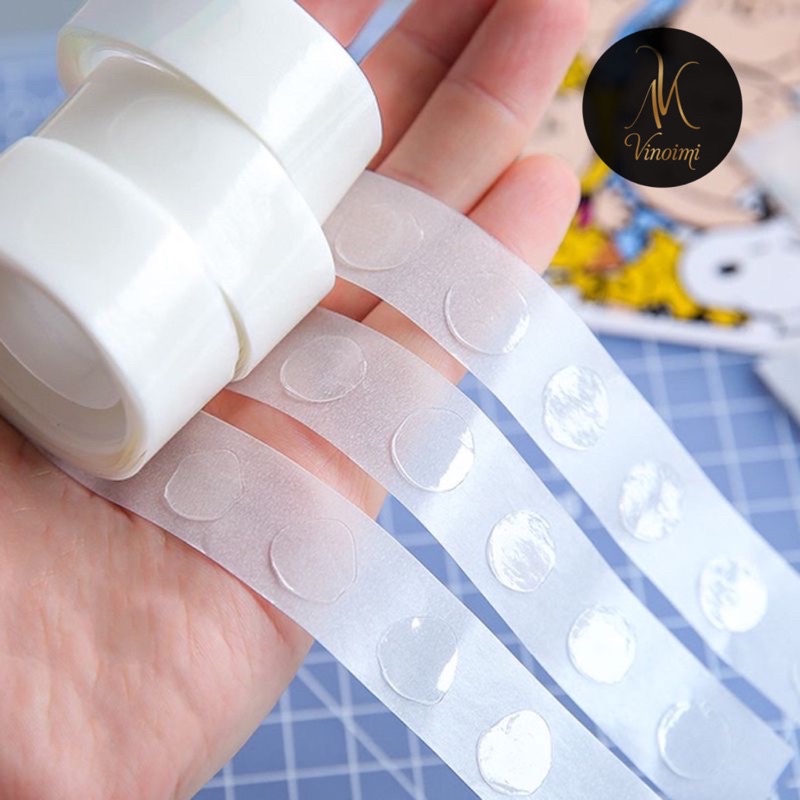 CUỘN BĂNG KEO HAI MẶT TRONG SUỐT DÙNG CỐ ĐỊNH NÚT KEO