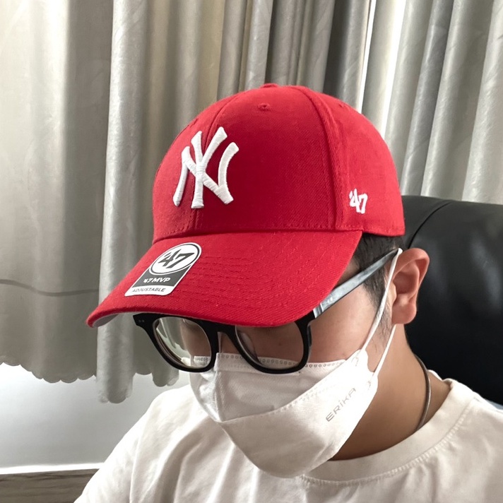 Nón MLB x 47 Brand Mỹ_Logo NY red