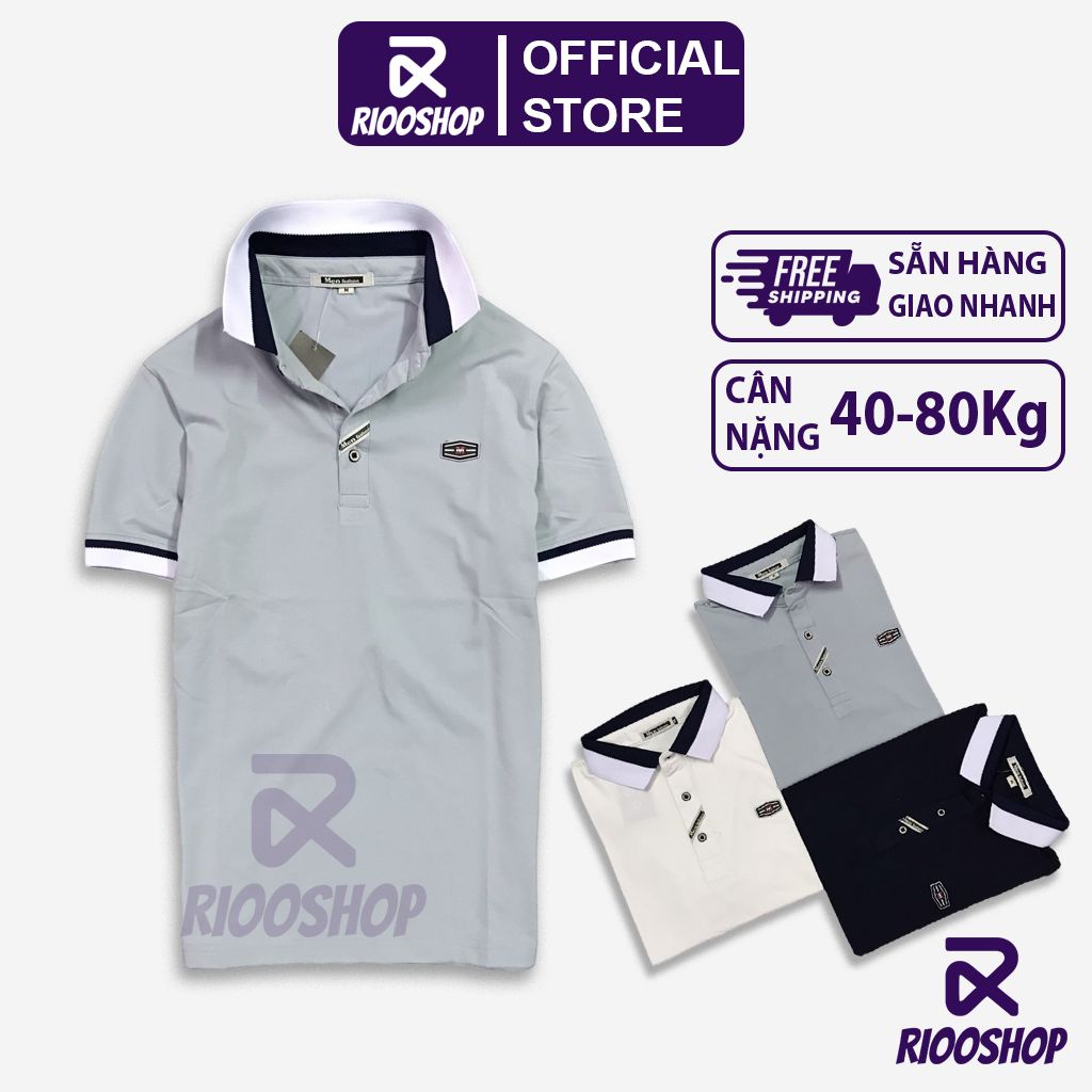 Áo thun nam ngắn tay có cổ cổ trụ Men Basic cao cấp RCP001 - áo phông nam đẹp Riooshop