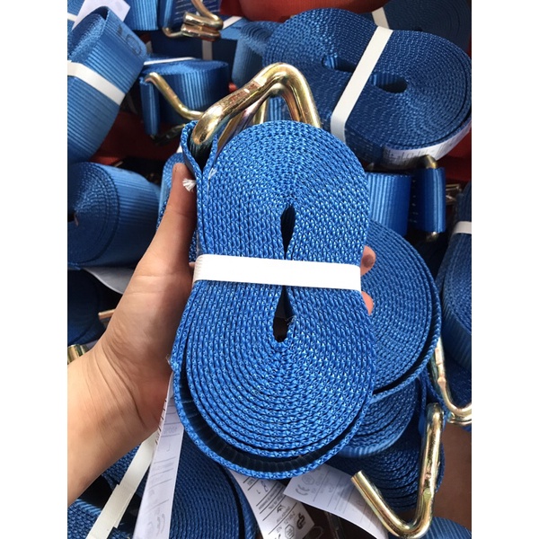 Dây tăng chằng hàng 8M may móc Double J bản rộng 50mm 100% polyester tải 5 tấn