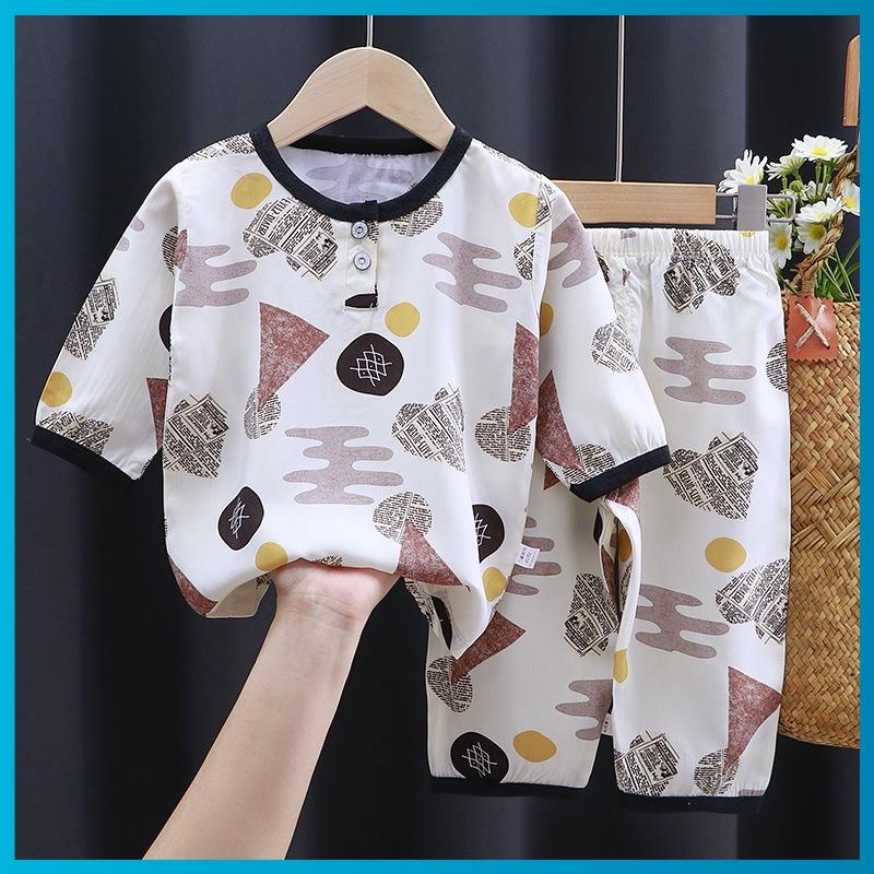 Bộ quần áo dài tay, bộ thu đông họa tiết đáng yêu cho bé trai, bé gái từ 10-32 Kg. Bộ ngủ pijama