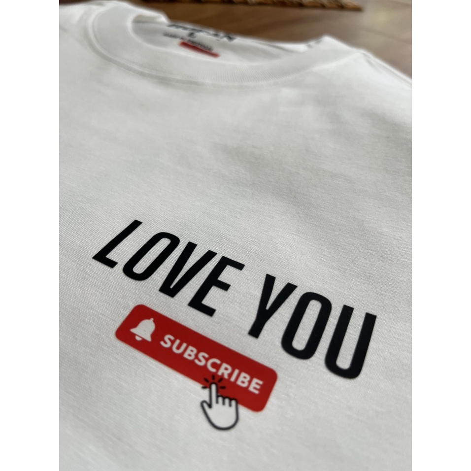 Áo thun unisex nam nữ I LOVE YOU TỪ BÉ cotton form rộng oversize màu đen 100% cotton 2c cao cấp