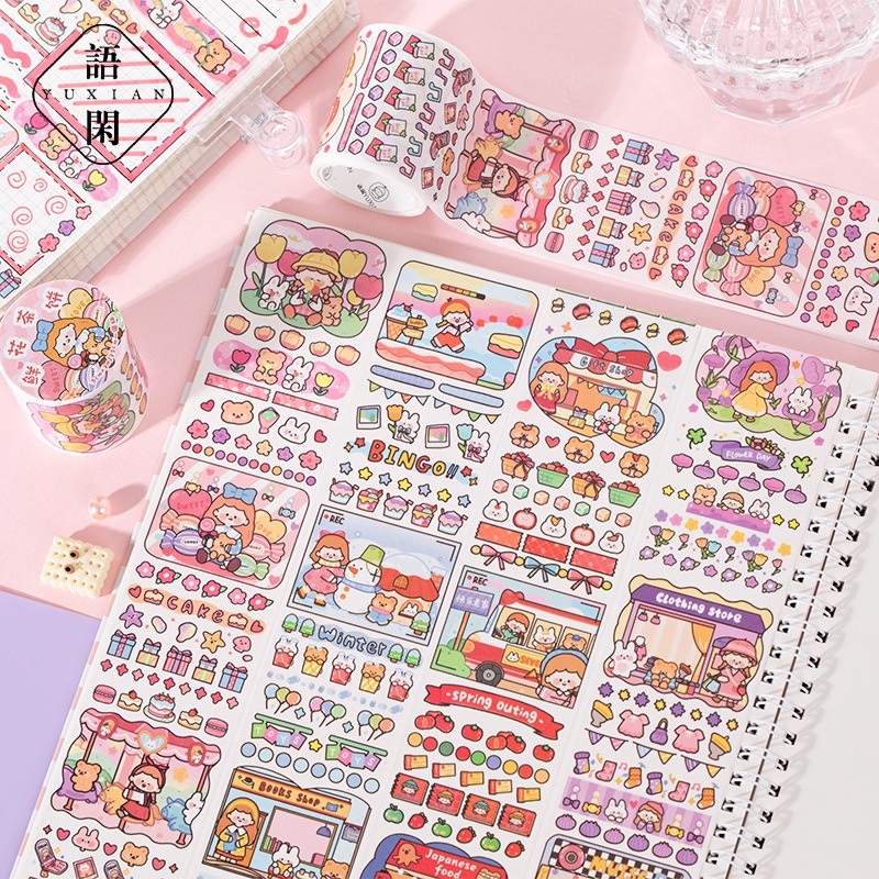 Cuộn Băng Keo Giấy Thấm Dầu Và Dầu Họa Tiết Nhân Vật Hoạt Hình 4 Kiểu