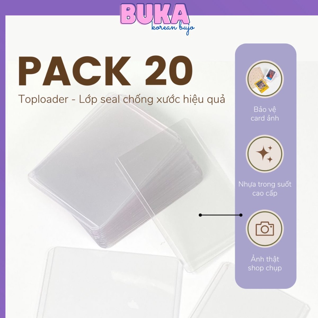 Toploader Buka set 5 10 20 25 chiếc kích thước A7 - B8 đựng card ảnh idol Kpop, đựng card Anime combo 5 10 20 25 chiếc