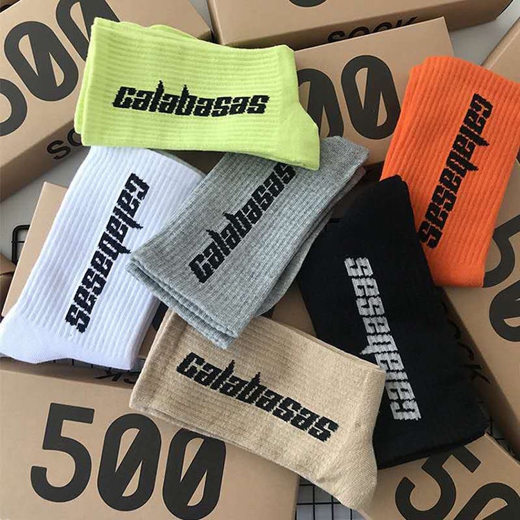 Vớ Thể Thao Bóng Rổ yeezy500 Cổ Cao Phong Cách Đường Phố Âu Mỹ Cá Tính Cho Nam Và Nữ