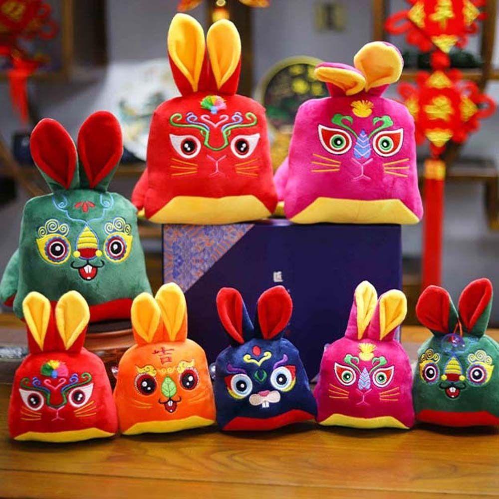 Thỏ Nhồi Bông Mềm Mại Phong Cách Trung Hoa Trang Trí Nhà Cửa