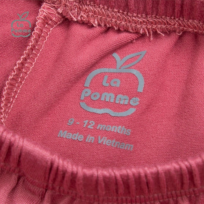 Bộ đồ cộc tay La Pomme Teddy Bear - Hồng đất