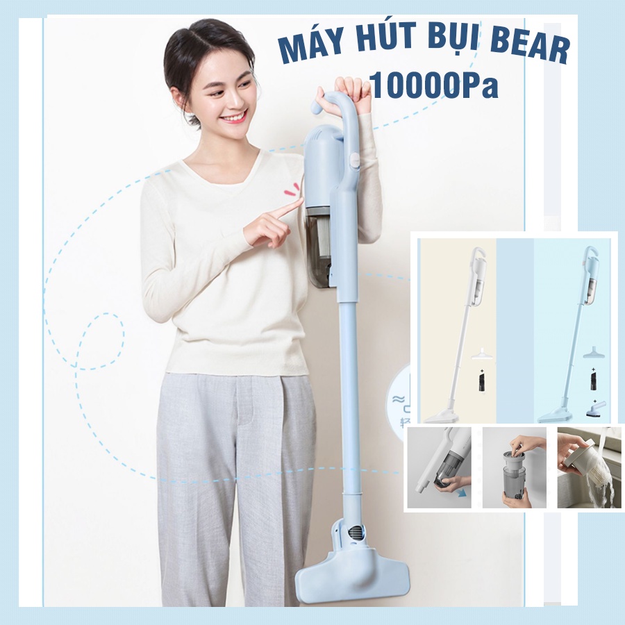 Máy hút bụi cầm tay BEAR XCQ-B04A1, Máy hút bụi giường nệm, sofa, công suất 400W, lực hút 10000Pa - Bảo hành 12 tháng
