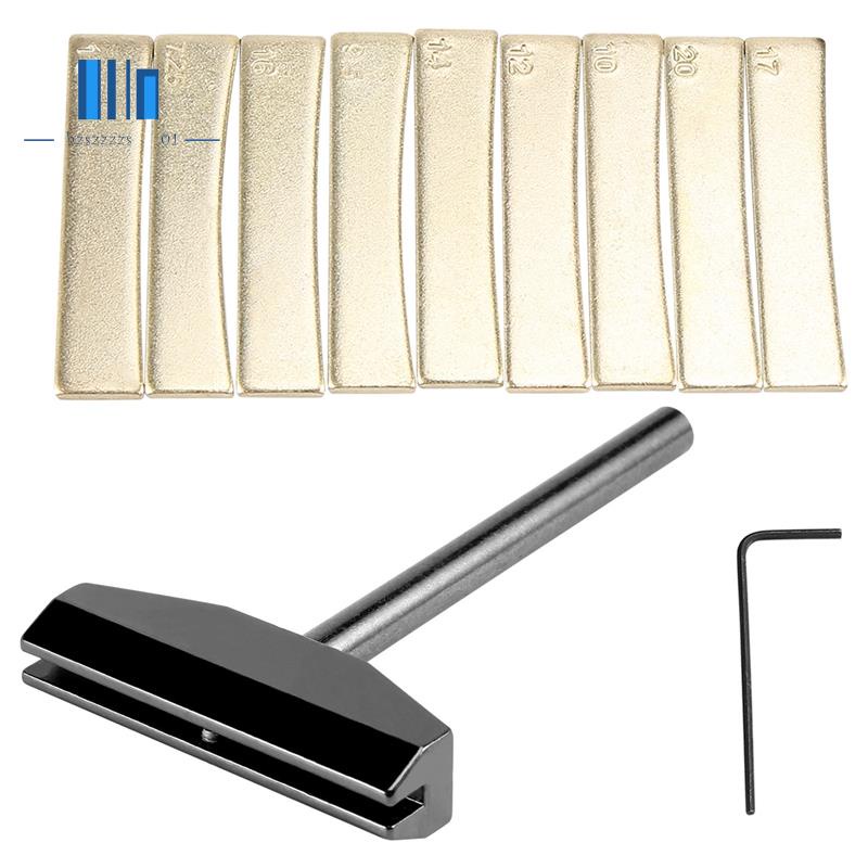 Dụng Cụ Ép Phím Đàn Guitar Bass + 9 Miếng Chèn Đầu Radian Bằng Đồng Thau