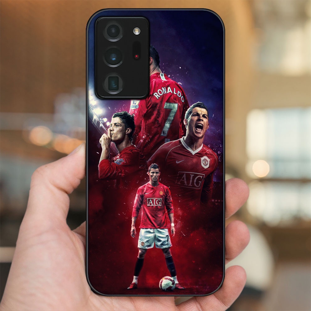 Ốp lưng Samsung Note 20 Ultra viền đen in hình Cristiano Ronaldo MU Manchester United CR7