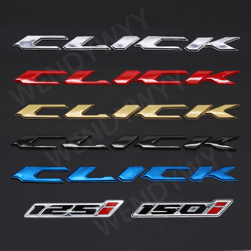 1 Cặp Nhãn Dán Trang Trí Bình Xăng Xe Mô Tô Honda Click Hoặc 125i Hoặc 150i Họa Tiết Chữ Nổi 3D Nhiều Màu Chống Thấm Nước