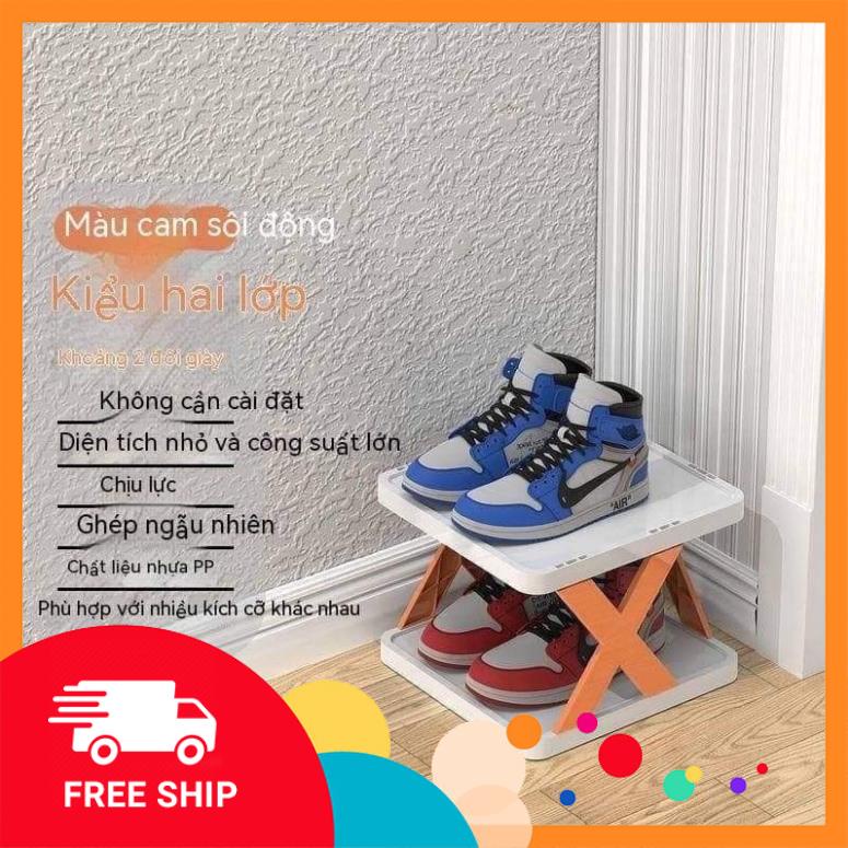 Kệ để giày dép chữ X thông minh 5 tầng có thể tháo lắp gấp gọn