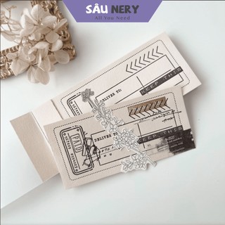 Sâu Nery - Giấy ghi chú vé tàu cổ điển Keep it - Journal Pages