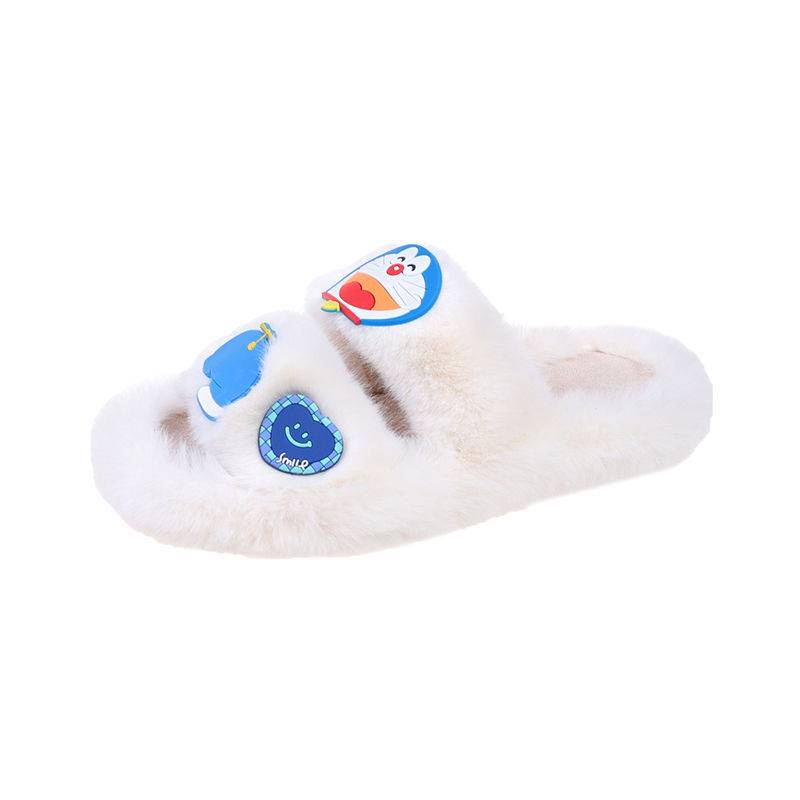 Dép đi trong nhà mùa đông Dép lông Dép Bông Đi Trong Nhà Hình Hoạt Hình Doraemon Thời Trang Thu Đông Cho Nữ