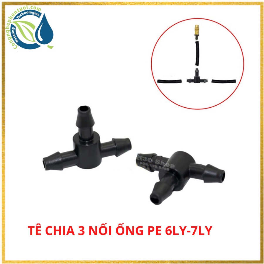 Tê Chia 3 Nối Ống PE 6mm Tưới Nhỏ Giọt - Hệ Thống Tưới Tự Động